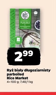 Ryż biały długoziarnisty parboiled Rice Market 4-pak promocja w Netto
