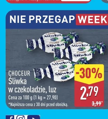 Śliwka w czekoladzie luz Choceur promocja w Aldi