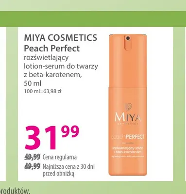 Peach Perfect rozświetlający lotion-serum do twarzy z beta-karotenem Miya Cosmetics promocja w Hebe