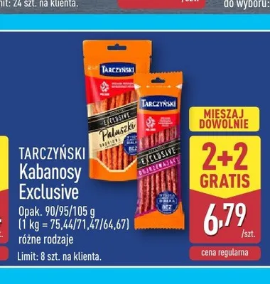 Kabanosy Exclusive Paluszki drobiowe Tarczyński promocja w Aldi