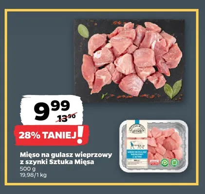 Mięso na gulasz wieprzowy z szynki Sztuka Mięsa promocja w Netto