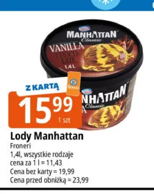 Lody Manhattan promocja w Leclerc