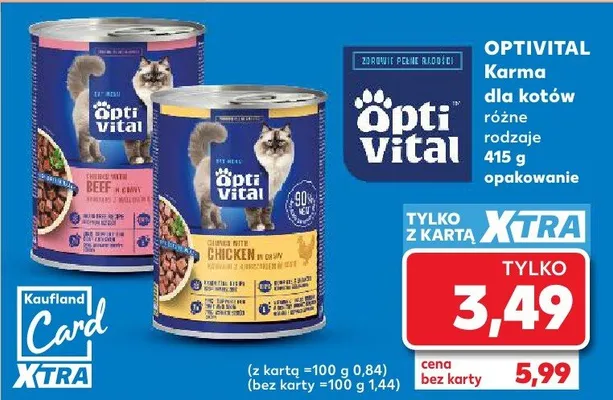 Karma dla kotów OPTIVITAL Beef promocja w Kaufland
