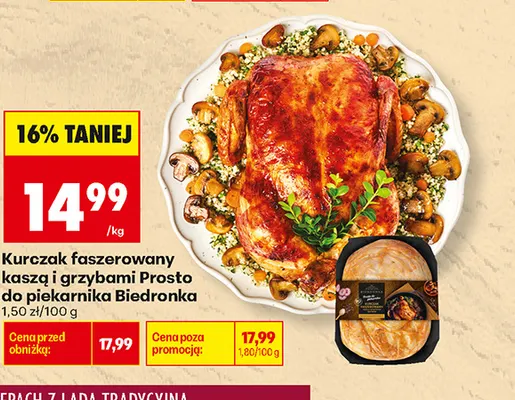 Kurczak faszerowany kaszą i grzybami Prosto do piekarnika Biedronka promocja w Biedronka