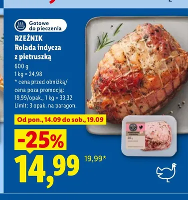 Rolada indycza z pietruszką Rzeźnik promocja w Lidl