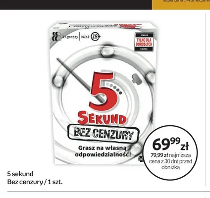 Gra planszowa 5 sekund Bez cenzury promocja w Empik