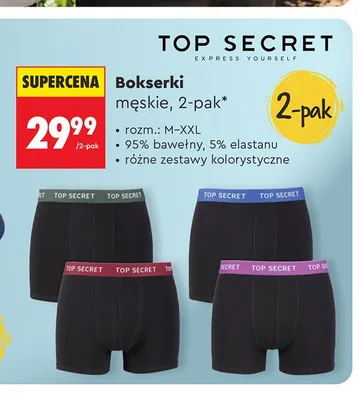 Bokserki męskie 2-pak Top Secret promocja w Biedronka