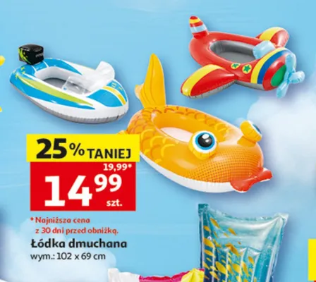 Łódka dmuchana 102x69cm promocja w Auchan