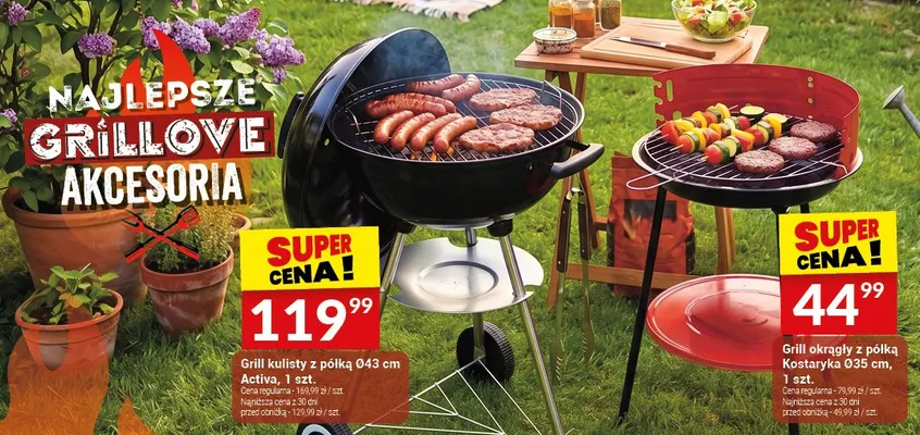 Grill okrągły z półką Kostaryka Ø35cm promocja w Twój Market