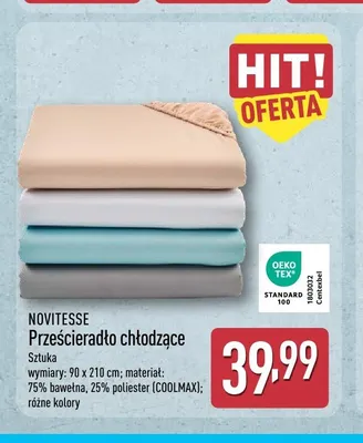 Prześcieradło chłodzące Novitesse 90x210 cm promocja w Aldi