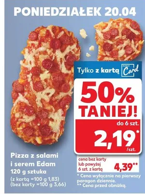 Pizza z salami i serem Edam promocja w Kaufland