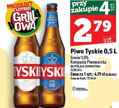 Piwo Tyskie premium 0.0% promocja w TOPAZ