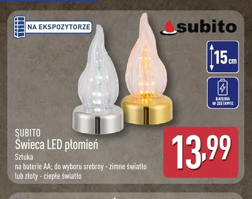 Świeca LED płomień Subito promocja w Aldi