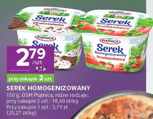 Serek homogenizowany stracciatella Piątnica promocja w Stokrotka