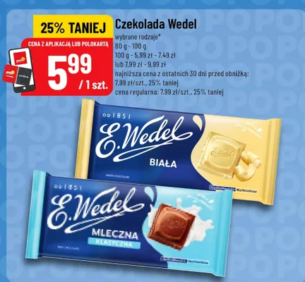 Czekolada E.Wedel biała promocja w POLOmarket