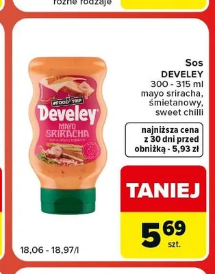Sos Mayo Sriracha Develey promocja w Carrefour Market