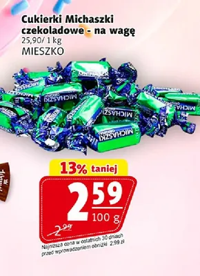Cukierki Michaszki czekoladowe na wagę Mieszko promocja w Prim Market