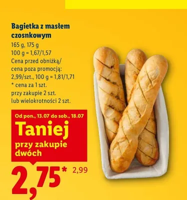 Bagietka z masłem czosnkowym promocja w Lidl