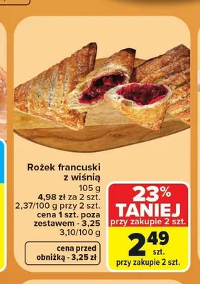 Rożek francuski z wiśnią promocja w Carrefour