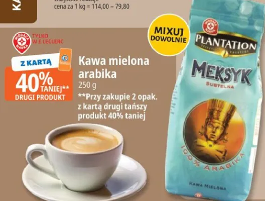 Kawa mielona arabika Plantation Meksyk promocja w Leclerc