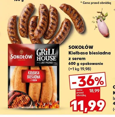 Kiełbasa biesiadna z serem Sokołów promocja w Kaufland
