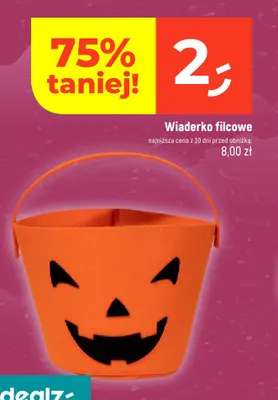 Wiaderko filcowe dynia promocja w Dealz
