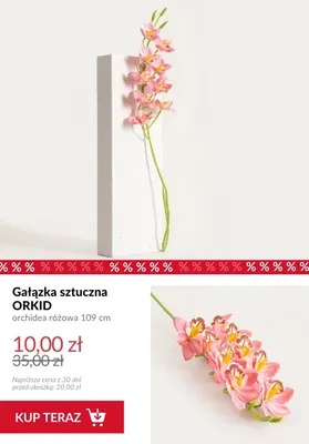 Gałązka sztuczna Orkid orchidea różowa 109 cm promocja w Homla