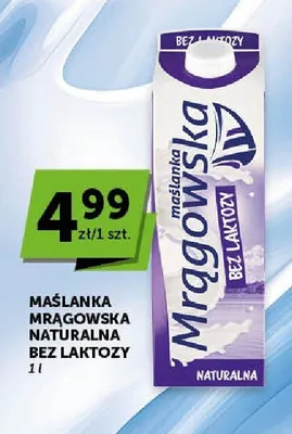 Maślanka Mrągowska naturalna bez laktozy promocja w ABC