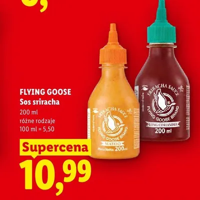 Sos sriracha z kolendrą Flying Goose promocja w Lidl