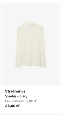 Sweter Stradivarius biały promocja w Lounge by Zalando