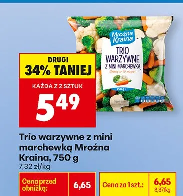 Trio warzywne z mini marchewką Mrożna Kraina promocja w Biedronka