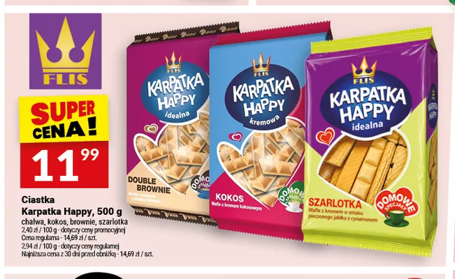 Ciastka Karpatka Happy brownie Flis promocja w Twój Market