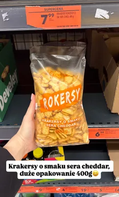 Krakersy Rokersy o smaku sera cheddar promocja w Biedronka
