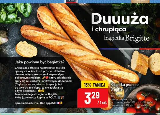 Bagietka pszenna Brigitte promocja w POLOmarket