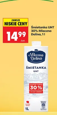 Śmietanka UHT 30% promocja w Biedronka