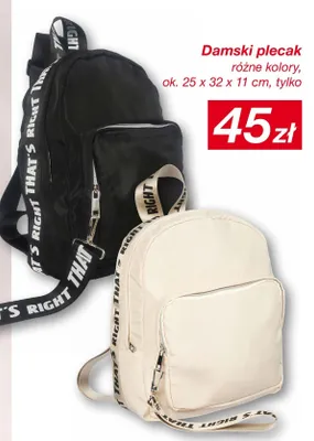 Damski plecak ok. 25x32x11cm promocja w KiK
