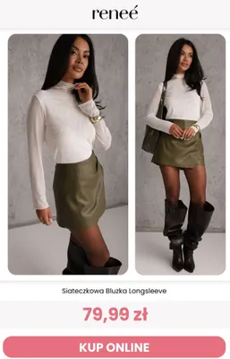 Siateczkowa bluzka longsleeve Renee promocja w Renee