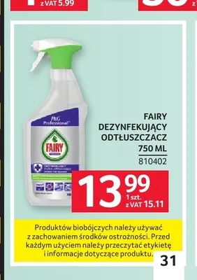 Dezynfekujący odtłuszczacz Fairy promocja w Selgros