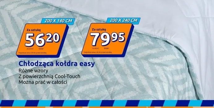 Chłodząca kołdra easy 200x140cm z powierzchnią Cool-Touch promocja w Action