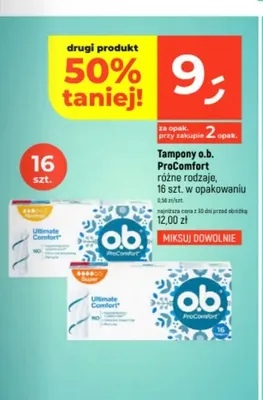 Tampony o.b. ProComfort Super promocja w Dealz