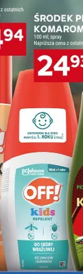 Środek przeciw komarom Off! Kids spray promocja w Stokrotka