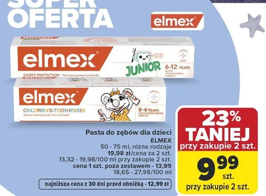 Pasta do zębów dla dzieci ELMEX Children's Toothpaste 0-6 years promocja w Carrefour