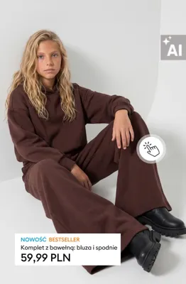 Komplet z bawełną: bluza i spodnie promocja w Sinsay