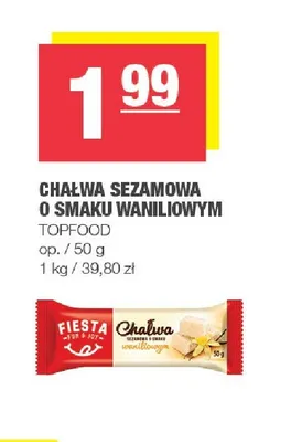 Chałwa sezamowa o smaku waniliowym Fiesta promocja w SPAR