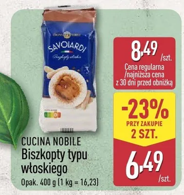 Biszkopty typu włoskiego promocja w Aldi