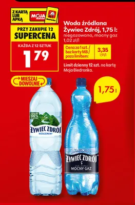 Woda źródlana gazowana Żywiec Zdrój mocny gaz promocja w Biedronka