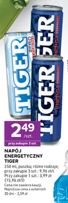 Napój energetyczny Tiger promocja w Stokrotka