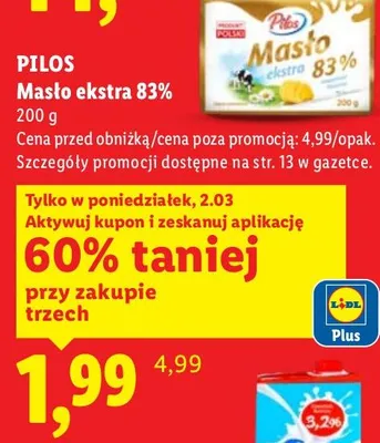 Masło ekstra 83% promocja w Lidl