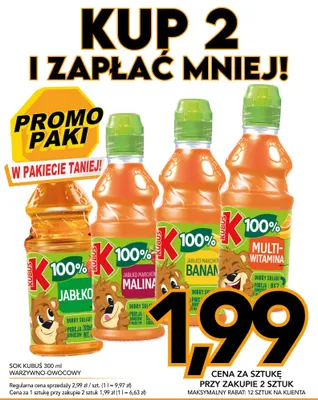 Sok Kubuś warzywno-owocowy jabłko promocja w Kupiec