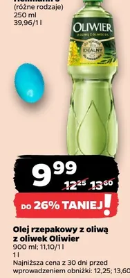 Olej rzepakowy z dodatkiem oliwy z oliwek promocja w Netto